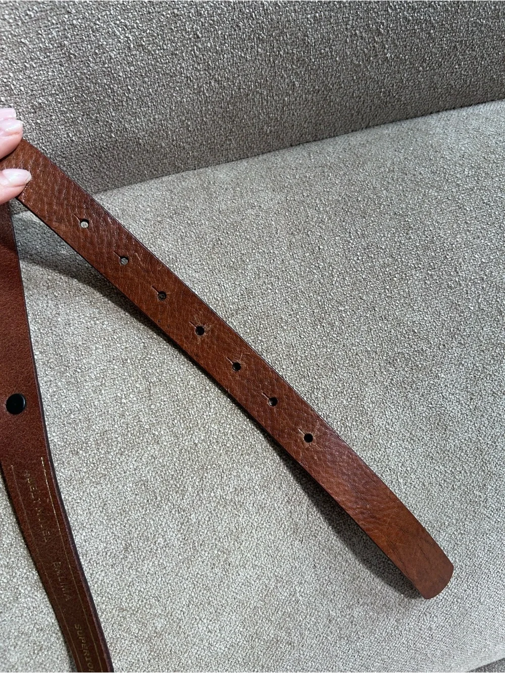 FOR PARTS ONLY Diesel Brown Leather Belt with Brass Chain Detail